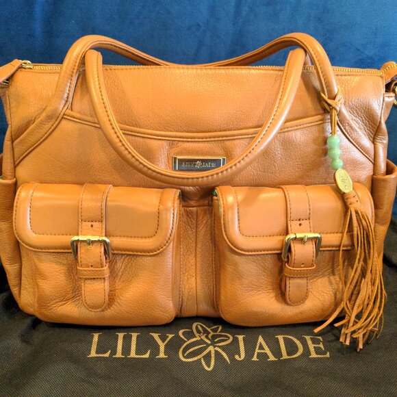 Camel Leather Lily Jade Elizabeth Bag EUC!!